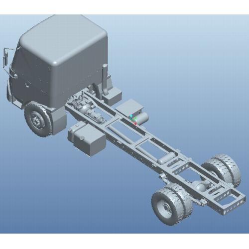 大卡车车架（底盘+动力系统+发动机）STP