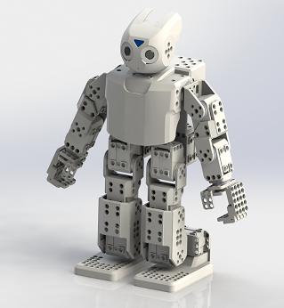 达尔文仿真人形机器人外结构3D图纸 Solidworks2015设计