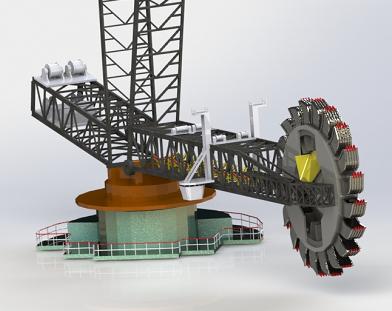 煤矿挖掘机简易模型3D图纸 Solidworks设计