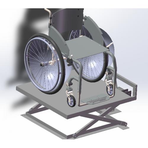 轮椅剪刀式升降机三维图