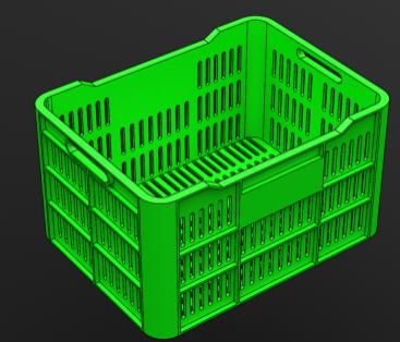 蔬果塑料筐物料筐模型3D图纸 Solidworks 附STEP