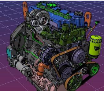 93kW发动机模型3D图纸 STP格式