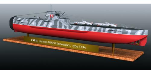 U-4816核潜艇模型3D图纸 STP格式