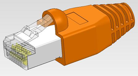RJ45 SH网线头接口模型3D图纸 STEP格式