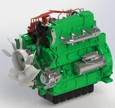 V3600柴油发动机模型3D图纸x_t格式