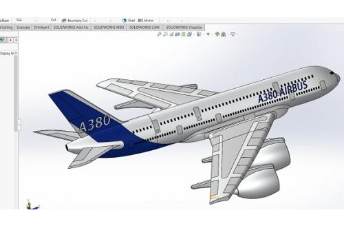 airbus-a380-plus空客客机飞机简易模型3D图纸 Solidworks设计