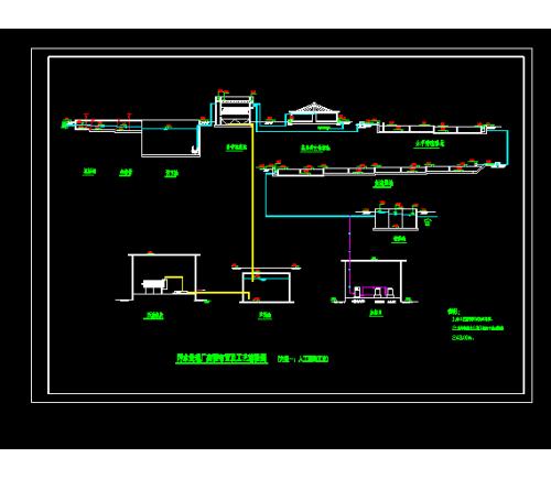 污水处理厂高程布置及工艺流程图