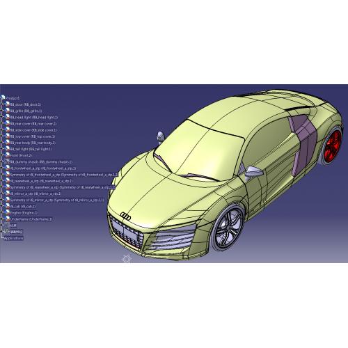奥迪汽车R8 3D模型 CATIA设计