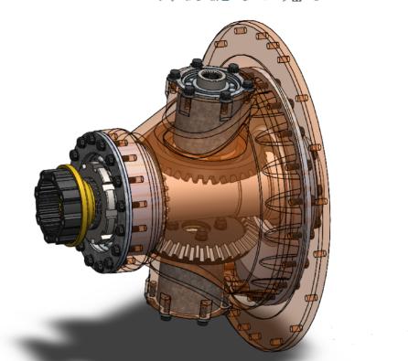 喷气发动机动力输出齿轮箱3D数模图纸 Solidworks设计 附X_T格式