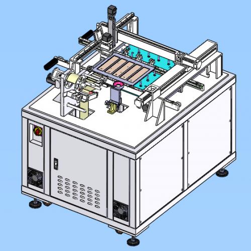 SMT在线视觉自动贴条码机3D数模图纸 Solidworks设计