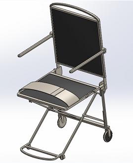 简装折叠式轮椅结构3D图纸 Solidworks设计