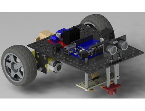 LDR直线跟随机器人编程小车结构3D图纸 Solidworks设计