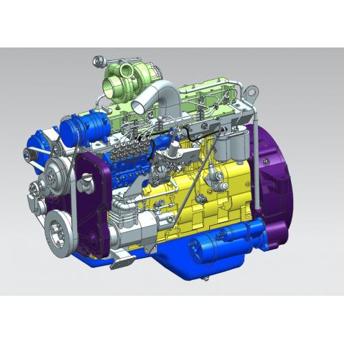 六缸柴油发动机3D模型 UG(NX)设计