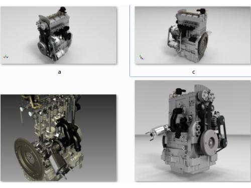 缸柴油机模型3D图纸 STP格式