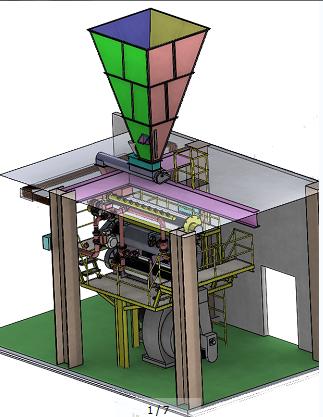 料斗螺旋输送冷凝器系统3D数模图纸 x_t格式