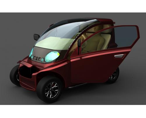 概念微型双人环保电动汽车图纸 solidworks设计