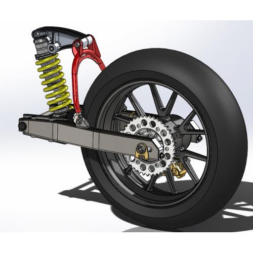 摩托车后轮悬挂3D图纸 x_t  STEP格式