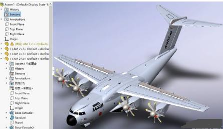 空客A400运输机飞机模型 solidworks设计