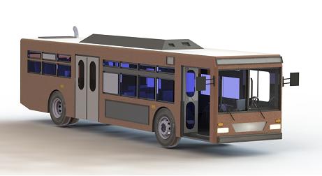 Ottawa公共汽车公交车模型3D图纸 Solidworks设计 附STEP