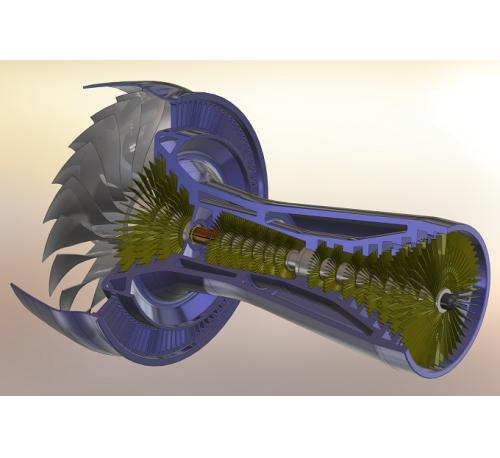 燃气轮机发动机模型3D图纸 Solidworks设计