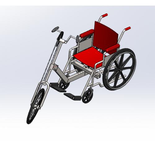 手摇自行车轮椅三维套图