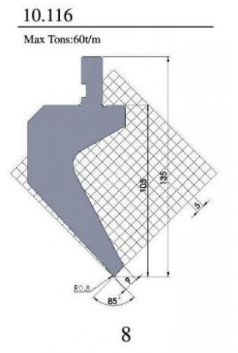 数控折弯机-大弯刀-标准折弯上模CAD图纸