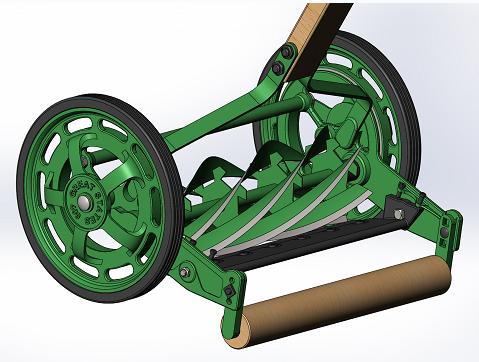 滚筒式割草机3D图纸 Solidworks设计