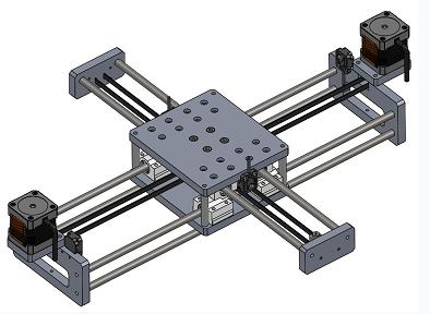 绘制机器人XY轴3D图纸 STEP格式