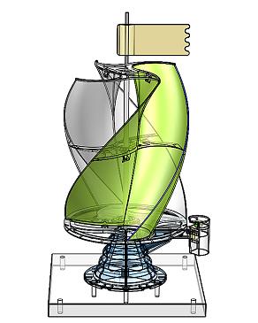 螺旋风力发电机涡轮机3D数模图纸 Solidworks设计 附STEP格式