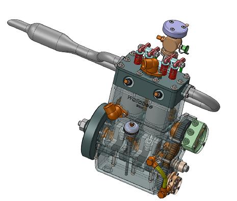 30cc汽油发动机模型3D图纸 Solidworks设计