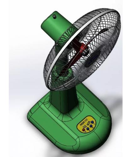 立式电风扇3D数模图纸 Solidworks设计