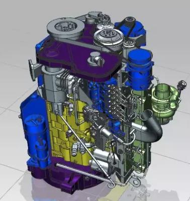 六缸柴油发动机三维图纸 UG设计