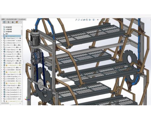 立体旋转车库3D模型图纸 Solidworks设计