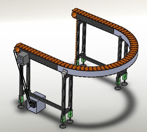 U型板链输送机3D图纸 x_t格式