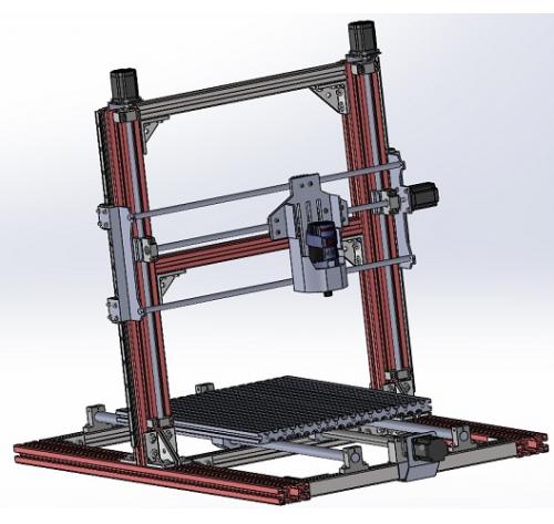 桌面型CNC铣床简易模型3D图纸 STEP格式