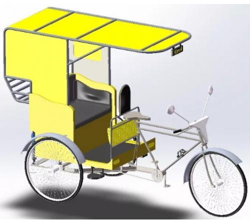 人力三轮车模型3D图纸 Solidworks设计