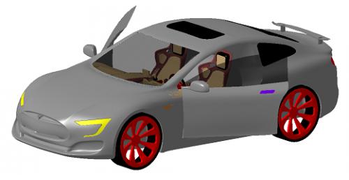 Tesla-concept概念汽车模型3D图纸 CATIA设计 附STP