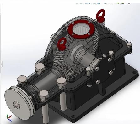 一级锥齿轮减速器3D图纸 Solidworks设计
