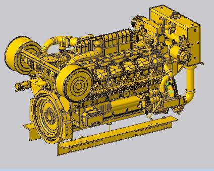 卡特彼勒G3512A燃气发电机组模型3D图纸 STEP格式