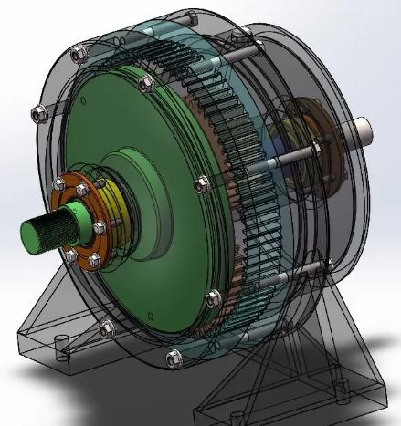 一级行星齿轮减速器三维模型图纸 Solidworks设计