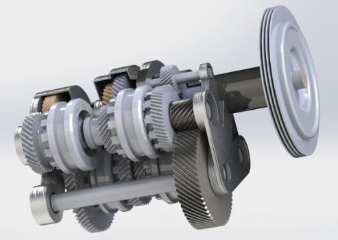 双离合器传动齿轮箱3D数模图纸 Solidworks设计