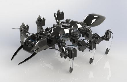 六足机械蚂蚁机器人3D数模图纸 STP IGS格式