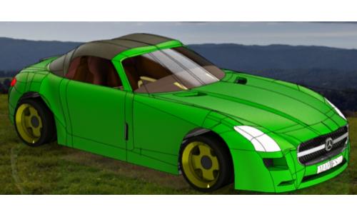 奔驰轿车简易模型3D图纸 Solidworks设计