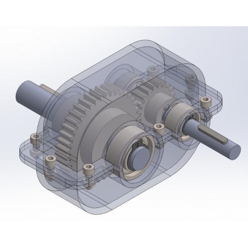 gearbox-296一级圆柱齿轮箱减速器3D图纸 STEP格式