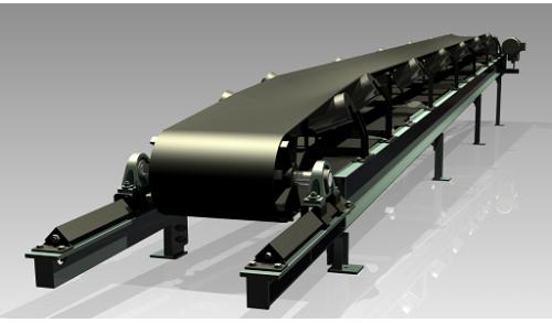 小角度倾斜皮带输送机结构3D图纸 INVENTOR设计 附STP(1)
