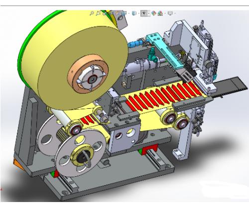 PCB贴标剥标机3D数模图纸 Solidworks设计