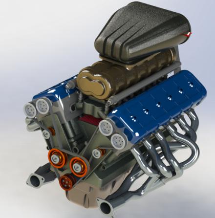 12缸发动机 模型3D图纸 Solidworks设计