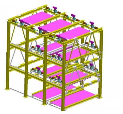 四层横移立体车库3D数模图纸 Solidworks设计