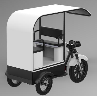 载客电动三轮车3D数模图纸 STEP格式