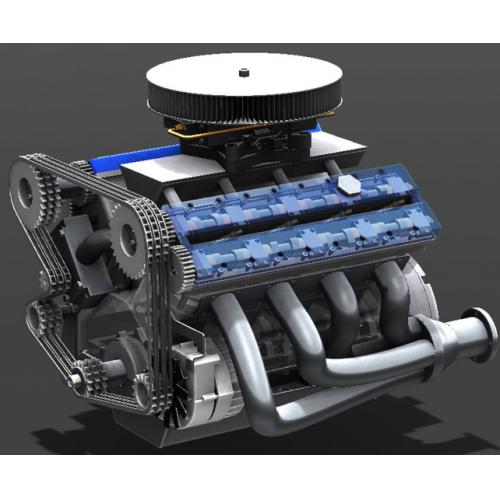 VMS-85八缸发动机模型3D图纸 Solidworks设计 附STEP格式